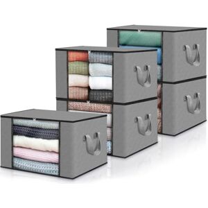 edihome , Cajas Almacenaje Ropa, Bolsas para Guardar Ropa, Organizador Armario, con Asas Reforzadas, Cajas Organizadoras, Fundas de Tela Resistente (Gris claro, Pack de 5) edihome , Cajas Almacenaje Ropa, Bolsas para Guardar Ropa, Organizador Armario, con Asas Reforzadas, Cajas Organizadoras, Fundas de Tela Resistente (Gris claro, Pack de 5)