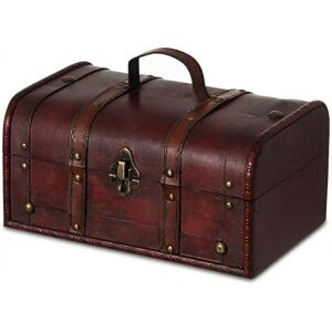 Vintiquewise Caja Decorativa de Madera Treasure, Color Cereza, pequeño Vintiquewise Caja Decorativa de Madera Treasure, Color Cereza, pequeño