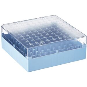 neoLab Cajas de almacenaje criogénicas de poliestireno, 100 bandejas, color azul, 133 mm x 133 mm x 52 mm, 4 unidades neoLab Cajas de almacenaje criogénicas de poliestireno, 100 bandejas, color azul, 133 mm x 133 mm x 52 mm, 4 unidades