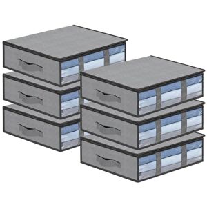 AiQInu Cajas Almacenaje Ropa, 6 Set Plegables Bajo Cama Bolsas para Guardar Ropa con Cremallera Ventana Transparente, Cama Organizador Armario para Ropa Mantas Edredones 60 x 45 x 15cm AiQInu Cajas Almacenaje Ropa, 6 Set Plegables Bajo Cama Bolsas para Guardar Ropa con Cremallera Ventana Transparente, Cama Organizador Armario para Ropa Mantas Edredones 60 x 45 x 15cm