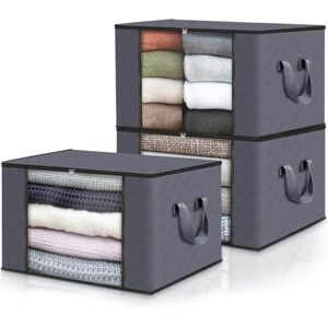 edihome , Cajas Almacenaje Ropa, Bolsas para Guardar Ropa, Organizador Armario, con Asas Reforzadas, Cajas Organizadoras, Fundas de Tela Resistente (Gris oscuro, Pack de 3) edihome , Cajas Almacenaje Ropa, Bolsas para Guardar Ropa, Organizador Armario, con Asas Reforzadas, Cajas Organizadoras, Fundas de Tela Resistente (Gris oscuro, Pack de 3)