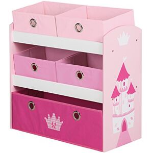 roba Estantería de Almacenamiento Krone para Habitaciones de Niños y Niñas 5 Cajas en Tela para Juguetes Organizador Infantil Diseño de Castillo / Rosa roba Estantería de Almacenamiento Krone para Habitaciones de Niños y Niñas 5 Cajas en Tela para Juguetes Organizador Infantil Diseño de Castillo / Rosa