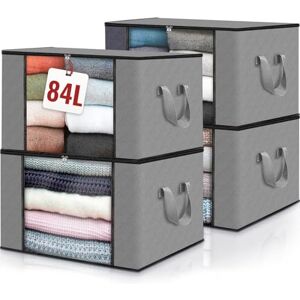edihome , Cajas Almacenaje Ropa, Bolsas para Guardar Ropa, Organizador Armario, con Asas Reforzadas, Cajas Organizadoras, Fundas de Tela Resistente (Gris claro, Pack de 4) edihome , Cajas Almacenaje Ropa, Bolsas para Guardar Ropa, Organizador Armario, con Asas Reforzadas, Cajas Organizadoras, Fundas de Tela Resistente (Gris claro, Pack de 4)