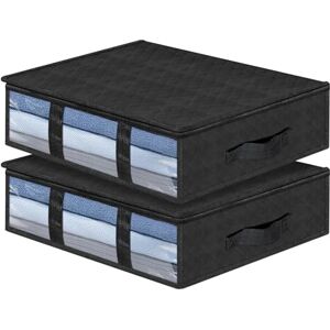 AiQInu Cajas Almacenaje Ropa, 2 Set Plegables Bajo Cama Bolsas para Guardar Ropa con Cremallera Ventana Transparente, Cama Organizador Armario para Ropa Mantas Edredones 60 x 45 x 15cm AiQInu Cajas Almacenaje Ropa, 2 Set Plegables Bajo Cama Bolsas para Guardar Ropa con Cremallera Ventana Transparente, Cama Organizador Armario para Ropa Mantas Edredones 60 x 45 x 15cm