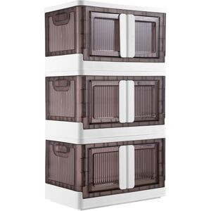 BAKAJI Cajas de almacenamiento con tapa, doble sistema de apertura, contenedores plegables para ahorrar espacio con ruedas, zapatero apilable, armario para ropa, juguetes, libros, 3 x 45 litros (juego BAKAJI Cajas de almacenamiento con tapa, doble sistema de apertura, contenedores plegables para ahorrar espacio con ruedas, zapatero apilable, armario para ropa, juguetes, libros, 3 x 45 litros (juego