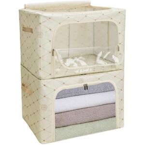 Cozary Cajas Almacenaje Ropa con Marco de Metal 2 Piezas 66L,Organizador Armario Apilable, Bolsas Almacenaje Ropa con Asa Reforzada y Ventanas Transparentes Adecuado, Para Edredones, Colchas Cozary Cajas Almacenaje Ropa con Marco de Metal 2 Piezas 66L,Organizador Armario Apilable, Bolsas Almacenaje Ropa con Asa Reforzada y Ventanas Transparentes Adecuado, Para Edredones, Colchas