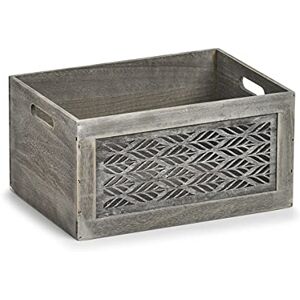 Zeller Leaves Caja de almacenaje (madera, 35 x 25 x 18 cm), color gris Zeller Leaves Caja de almacenaje (madera, 35 x 25 x 18 cm), color gris