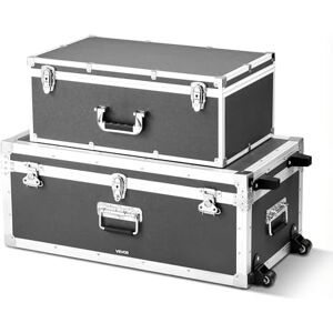 VEVOR Cajas de Transporte y Almacenamiento, Juego de 2 Piezas, Grande 763 x 392 x 312 mm, Pequeña 600 x 350 x 240 mm, Caja de Madera con Cerradura Asas de Metal Ruedas, para Viajes Equipo, Color Gris VEVOR Cajas de Transporte y Almacenamiento, Juego de 2 Piezas, Grande 763 x 392 x 312 mm, Pequeña 600 x 350 x 240 mm, Caja de Madera con Cerradura Asas de Metal Ruedas, para Viajes Equipo, Color Gris