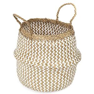 Compactor Cesta Belly M Blanca, 27x27x26 cm, Hecha a Mano con Hierba Marina Compactor Cesta Belly M Blanca, 27x27x26 cm, Hecha a Mano con Hierba Marina