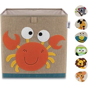 LIFENEY Caja de almacenamiento infantil con diseño de cangrejo I con diseño de animales para estanterías LIFENEY Caja de almacenamiento infantil con diseño de cangrejo I con diseño de animales para estanterías