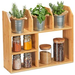 Relaxdays Estantería Bambú, 6 Baldas, 45,5 x 55 x 16 cm aprox., Cocina, Baño y Salón, Exhibidor de Decoración, Natural Relaxdays Estantería Bambú, 6 Baldas, 45,5 x 55 x 16 cm aprox., Cocina, Baño y Salón, Exhibidor de Decoración, Natural