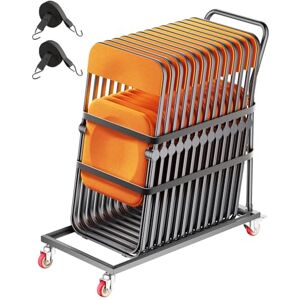 VEVOR Estante para Sillas Plegable, Capacidad de 136 kg, Carrito de Colocación Vertical en Forma de L para 25 Sillas, Carrito de Almacenamiento de Metal Resistente con Ruedas de Goma, Negro Mate VEVOR Estante para Sillas Plegable, Capacidad de 136 kg, Carrito de Colocación Vertical en Forma de L para 25 Sillas, Carrito de Almacenamiento de Metal Resistente con Ruedas de Goma, Negro Mate