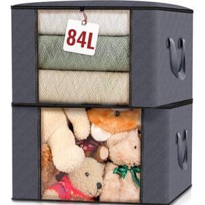 edihome , Cajas Almacenaje Ropa, Bolsas para Guardar Ropa, Organizador Armario, con Asas Reforzadas, Cajas Organizadoras, Fundas de Tela Resistente (Gris oscuro, Pack de 2) edihome , Cajas Almacenaje Ropa, Bolsas para Guardar Ropa, Organizador Armario, con Asas Reforzadas, Cajas Organizadoras, Fundas de Tela Resistente (Gris oscuro, Pack de 2)