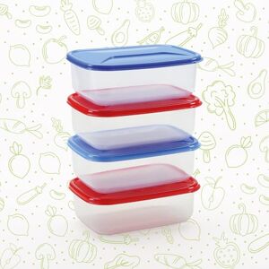 COSMOPLAST 4 cajas pequeñas. 0,400, Frigorífico, Congelador, Microondas. 2 Rojo + 2 Azul COSMOPLAST 4 cajas pequeñas. 0,400, Frigorífico, Congelador, Microondas. 2 Rojo + 2 Azul