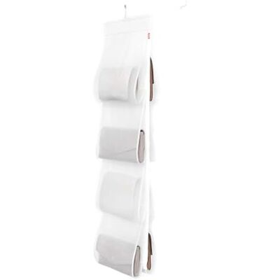 Avilia Organizador colgante para armario, ideal para organizar y proteger bolsos y zapatos – con 8 compartimentos y gancho práctico, de PVA, 122 x 33 cm, compartimentos 33 x 30 cm, blanco Avilia Organizador colgante para armario, ideal para organizar y proteger bolsos y zapatos – con 8 compartimentos y gancho práctico, de PVA, 122 x 33 cm, compartimentos 33 x 30 cm, blanco