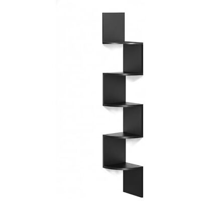 Relaxdays Estantería de Esquina Zigzag con 5 Estantes en MDF Negra 125×20×20 cm Relaxdays Estantería de Esquina Zigzag con 5 Estantes en MDF Negra 125×20×20 cm