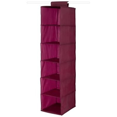 Compactor Estantería para jerséis 6 baldas 30 x 30 x 128 cm, Color Burdeos Compactor Estantería para jerséis 6 baldas 30 x 30 x 128 cm, Color Burdeos