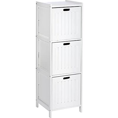 Wenko Estantería con 3 cajones Oslo estantería para el baño, Madera, 36 x 112 x 36 cm, Blanco Wenko Estantería con 3 cajones Oslo estantería para el baño, Madera, 36 x 112 x 36 cm, Blanco