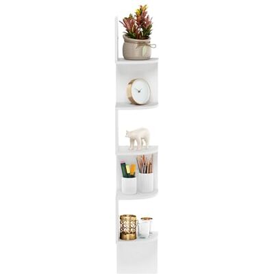 Furinno ROSSI Estantes Flotantes para Pared de 5 Niveles, Blanco Estantería de Esquina en Zigzag, Estante Flotante Radial de Esquina, para Sala de Estar, Dormitorio, Baño, Oficina en Casa Furinno ROSSI Estantes Flotantes para Pared de 5 Niveles, Blanco Estantería de Esquina en Zigzag, Estante Flotante Radial de Esquina, para Sala de Estar, Dormitorio, Baño, Oficina en Casa
