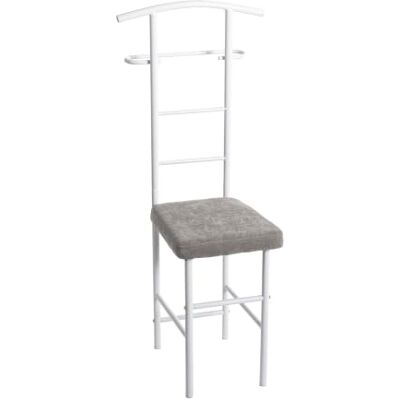 HAKU Galán de noche mayordomo de ropa con asiento blanco metal Medidas: An 46 x Al 109 x Pr 46 cm, Estilo: moderno HAKU Galán de noche mayordomo de ropa con asiento blanco metal Medidas: An 46 x Al 109 x Pr 46 cm, Estilo: moderno