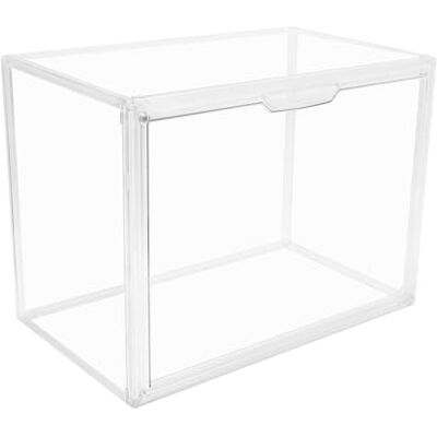 GUDEMAY Contenedores de almacenamiento de plástico apilables transparentes con tapa de atracción magnética, vitrinas de libros y cosméticos a prueba de polvo, escaparate de figuras grandes, caja de zapatos, GUDEMAY Contenedores de almacenamiento de plástico apilables transparentes con tapa de atracción magnética, vitrinas de libros y cosméticos a prueba de polvo, escaparate de figuras grandes, caja de zapatos,