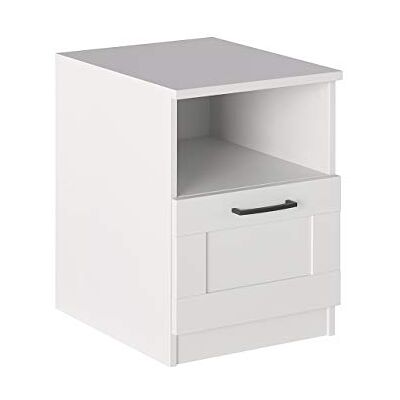 Iconico Home Mesita de noche con compartimento de día y cajón con guías de ruedas, con asa ergonómica Iconico Home Mesita de noche con compartimento de día y cajón con guías de ruedas, con asa ergonómica