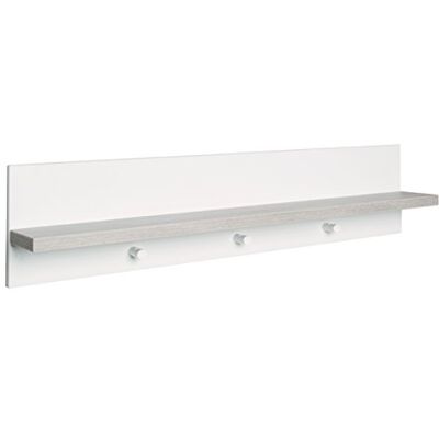 roba Perchero de pared 'Universal' con ganchos y estante, blanco/Luna Elm roba Perchero de pared 'Universal' con ganchos y estante, blanco/Luna Elm