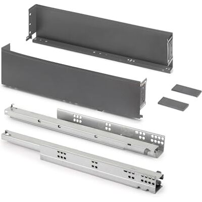 Emuca 3274235 Cajón - Laterales metálicos, 122mm, 25kg, Gris antracita Emuca 3274235 Cajón - Laterales metálicos, 122mm, 25kg, Gris antracita