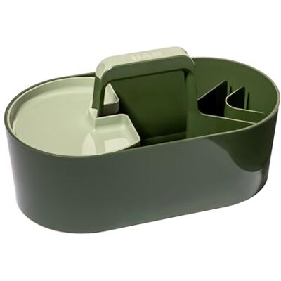 HAN Toolbox LOFT Cesta de plástico con asa, 4 compartimentos, cesta de limpieza, cesta para manualidades, almacenamiento para utensilios, color verde HAN Toolbox LOFT Cesta de plástico con asa, 4 compartimentos, cesta de limpieza, cesta para manualidades, almacenamiento para utensilios, color verde