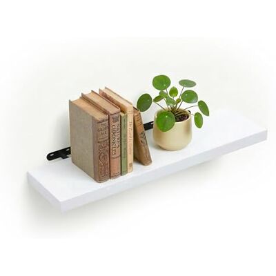 Relaxdays estantería de Pared Efecto Madera y Metal para Libros y decoración, 80 cm Relaxdays estantería de Pared Efecto Madera y Metal para Libros y decoración, 80 cm