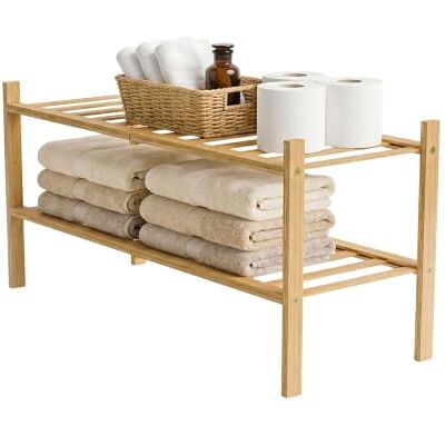 Amig Zapatero Mueble bajo de bambú Mod. 2 Alturas Fabricado en bambú Diseño de Lamas Estante para baño, Salón, Pasillo 70 x 27 x 40 cm Amig Zapatero Mueble bajo de bambú Mod. 2 Alturas Fabricado en bambú Diseño de Lamas Estante para baño, Salón, Pasillo 70 x 27 x 40 cm