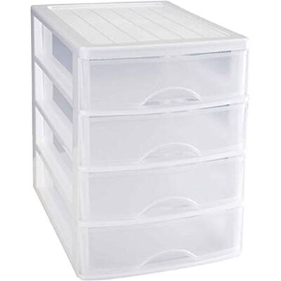 AC Cajonera de Almenamiento Sobremesa con 4 cajones, Torre de Almenamiento Multiusos para Oficina, hogar, Escuela, etc. 35,3 x 26,5 x 35,3 cm Color Blanco. AC Cajonera de Almenamiento Sobremesa con 4 cajones, Torre de Almenamiento Multiusos para Oficina, hogar, Escuela, etc. 35,3 x 26,5 x 35,3 cm Color Blanco.