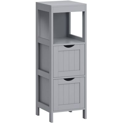 VASAGLE Mueble de Baño, Armario Independiente, Cómoda de 2 Cajones, 1 Compartimento Abierto, para Baño, Sala de Estar, Cocina, Gris Paloma VASAGLE Mueble de Baño, Armario Independiente, Cómoda de 2 Cajones, 1 Compartimento Abierto, para Baño, Sala de Estar, Cocina, Gris Paloma