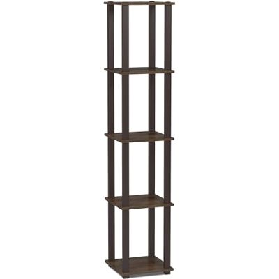 Furinno Besi Estante Industrial Multiusos de 4 Niveles con Marco de Metal, Color Nogal Furinno Besi Estante Industrial Multiusos de 4 Niveles con Marco de Metal, Color Nogal