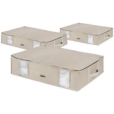 Compactor Juego de 3 fundas de almacenaje al vacío (beige, L, 50 x 65 x 15,5 cm), color beige Compactor Juego de 3 fundas de almacenaje al vacío (beige, L, 50 x 65 x 15,5 cm), color beige