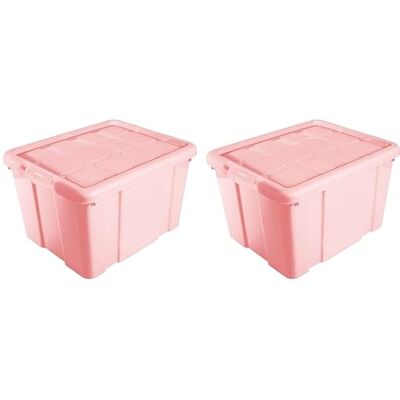 AC Pk de 2 Cajas de Almenamiento Fabricado en plástico Contenedor para almenar Libros, Ropa, Mantas N.º 1 (Rosa) 21 x 39,6 x 29,6 cm 16 Litros AC Pk de 2 Cajas de Almenamiento Fabricado en plástico Contenedor para almenar Libros, Ropa, Mantas N.º 1 (Rosa) 21 x 39,6 x 29,6 cm 16 Litros