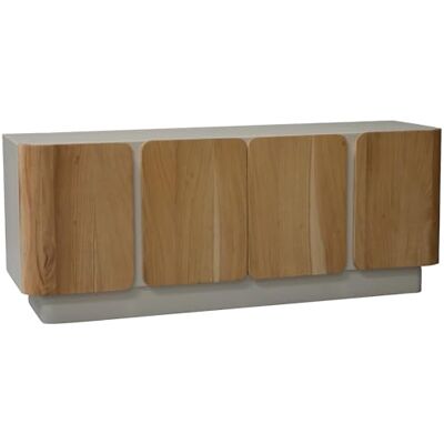 DRW Aparador de Madera con 4 Puertas Natural 140x40x55cm DRW Aparador de Madera con 4 Puertas Natural 140x40x55cm