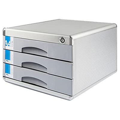 TUKA-i-AKUT Cajonera de Metal, con Cerradura, 3 Compartimentos A4, con Campos de Rotulación, Caja de Cajones de Almacenamiento Organización, Aleación de Aluminio, Extra Robusta y Estable, TKD8601-3F TUKA-i-AKUT Cajonera de Metal, con Cerradura, 3 Compartimentos A4, con Campos de Rotulación, Caja de Cajones de Almacenamiento Organización, Aleación de Aluminio, Extra Robusta y Estable, TKD8601-3F