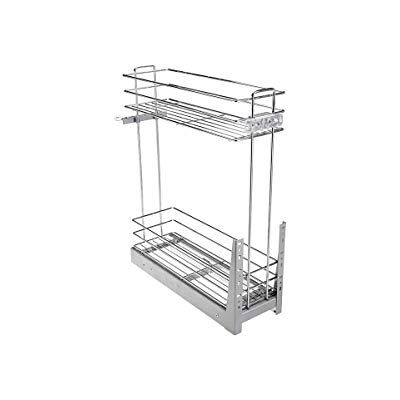 GTV Cesta Extraíble para Mueble de Cocina , con Cierre Suave, 2 Niveles, para Armario de 600 mm, Ancho 554 mm, Organizador de Acero Cromado GTV Cesta Extraíble para Mueble de Cocina , con Cierre Suave, 2 Niveles, para Armario de 600 mm, Ancho 554 mm, Organizador de Acero Cromado