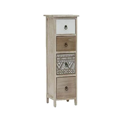 MIMBRE NATURAL CAJONERA RÚSTICA Papel-Cajonera romántica de Madera Natural con Cuatro cajones, Dos de Ellos Lisos y los Otros Dos, con Estampado geométrico. (24×24×78.5) MIMBRE NATURAL CAJONERA RÚSTICA Papel-Cajonera romántica de Madera Natural con Cuatro cajones, Dos de Ellos Lisos y los Otros Dos, con Estampado geométrico. (24×24×78.5)