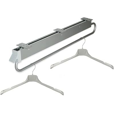 Avilia Organizador de armario con barra deslizante de 800 mm – Perchero extraíble de armario, gris metalizado, con asa delantera y guías con rodamientos de bolas, de acero y plástico Avilia Organizador de armario con barra deslizante de 800 mm – Perchero extraíble de armario, gris metalizado, con asa delantera y guías con rodamientos de bolas, de acero y plástico