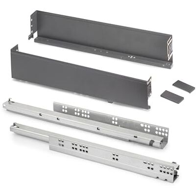 EMUCA Cajón exterior Simplex 25kg de altura 88mm, profundidad 490mm, Acero, Gris antracita EMUCA Cajón exterior Simplex 25kg de altura 88mm, profundidad 490mm, Acero, Gris antracita