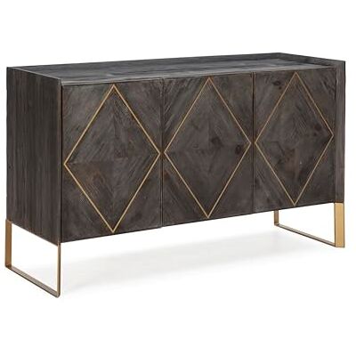 AlexandreHouse APARADOR 146X50X88 MADERA GRIS/METAL DORADO AlexandreHouse APARADOR 146X50X88 MADERA GRIS/METAL DORADO