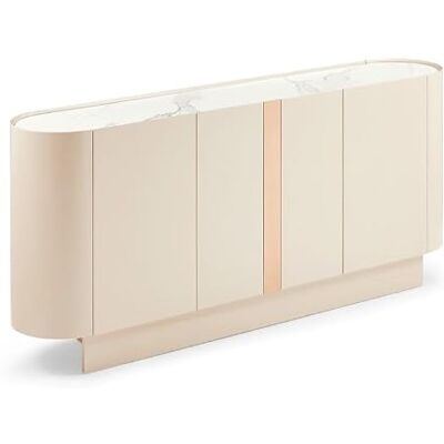 DRW Aparador con 4 Puertas de Madera en Beige 180x40x85 cm DRW Aparador con 4 Puertas de Madera en Beige 180x40x85 cm