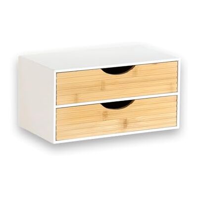 Kesper Organizador con 2 cajones, material: madera aglomerada y bambú con certificado FSC®, dimensiones: 27 x 16 x 14 cm, color: blanco, natural Kesper Organizador con 2 cajones, material: madera aglomerada y bambú con certificado FSC®, dimensiones: 27 x 16 x 14 cm, color: blanco, natural