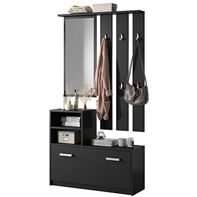 SELSEY Julie - Juego de Muebles para Entrada y Pasillo - Negro SELSEY Julie - Juego de Muebles para Entrada y Pasillo - Negro