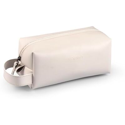Londo Estuche de cuero para maquillaje y caja de reloj de viaje. Organizador de almacenamiento protector duradero y elegante de alta calidad para artículos de tocador y accesorios versátiles, Blanco Londo Estuche de cuero para maquillaje y caja de reloj de viaje. Organizador de almacenamiento protector duradero y elegante de alta calidad para artículos de tocador y accesorios versátiles, Blanco
