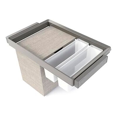 EMUCA Kit de 2 bandejas auxiliares, 1 cesto y bastidor regulable Quartz para armarios, guías de cierre suave y extracción total, Módulo 80cm, Acabado Titanio EMUCA Kit de 2 bandejas auxiliares, 1 cesto y bastidor regulable Quartz para armarios, guías de cierre suave y extracción total, Módulo 80cm, Acabado Titanio