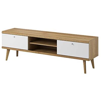 Selsey Mueble para TV de Roble y Blanco Mate, 160 x 50 x 40 cm Selsey Mueble para TV de Roble y Blanco Mate, 160 x 50 x 40 cm