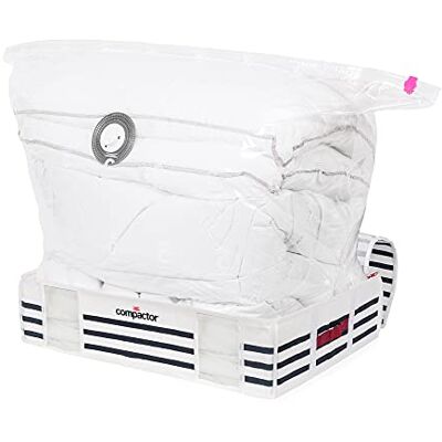 Compactor Bolsa de Almacenamiento al vacío, Semi-rígida, Ahorra Espacio, tamaño L- 145 litros, Gama Mariniere, Color Azul y Blanco, RAN5295 Compactor Bolsa de Almacenamiento al vacío, Semi-rígida, Ahorra Espacio, tamaño L- 145 litros, Gama Mariniere, Color Azul y Blanco, RAN5295